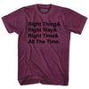 Self Disciple Right Thing Right Way Right Time All The Time Adult Tri-Blend T-Shirt by Tribe Lacrosse