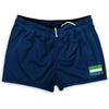Sierra Leone Country Heritage Flag Shorty Short Gym Shorts 2.5" Inseam Made In USA by Shorty Shorts