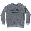 Slow Down Francis Adult Tri-Blend Sweatshirt by Tribe Lacrosse