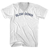 Slow Down Adult Cotton V-neck T-shirt by Tribe Lacrosse