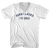 Sorry Ladies I'm Gray Adult Cotton V-neck T-shirt by Tribe Lacrosse