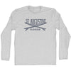 St. Augustine Surf Break Crossed Surf Board Surfing Destination Adult Cotton Long Sleeve T-Shirt by Tribe Lacrosse