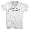 Straight Out of Cowtown Adult Cotton V-neck T-shirt by Tribe Lacrosse