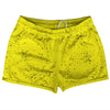 Super Fly Pattern Black and Yellow Shorty Short Gym Shorts 2.5" Inseam Made In USA by Tribe Lacrosse