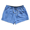 Super Fly Pattern Blue Carolina and White 2.5" Swim Shorts Made in USA by Tribe Lacrosse