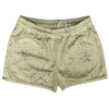 Super Fly Pattern Blue Navy and Vegas Gold Shorty Short Gym Shorts 2.5" Inseam Made In USA by Tribe Lacrosse
