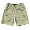 Super Fly Pattern Blue Navy and Vegas Gold 10" Swim Shorts Made in USA by Tribe Lacrosse