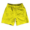 Super Fly Pattern Blue Navy and Yellow Bright Athletic Running Fitness Exercise Shorts 7" Inseam Shorts Made In USA by Tribe Lacrosse