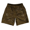 Super Fly Pattern Brown Dark and White Athletic Running Fitness Exercise Shorts 7" Inseam Shorts Made In USA by Tribe Lacrosse
