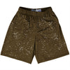 Super Fly Pattern Brown Dark and White Lacrosse Shorts Made In USA by Tribe Lacrosse