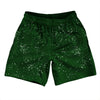 Super Fly Pattern Green Forest and White Athletic Running Fitness Exercise Shorts 7" Inseam Shorts Made In USA by Tribe Lacrosse