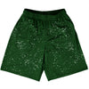 Super Fly Pattern Green Forest and White Basketball Practice Shorts Made In USA by Tribe Lacrosse