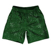 Super Fly Pattern Green Hunter and White Athletic Running Fitness Exercise Shorts 7" Inseam Shorts Made In USA by Tribe Lacrosse
