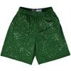 Super Fly Pattern Green Hunter and White Lacrosse Shorts Made In USA by Tribe Lacrosse