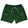 Super Fly Pattern Green Hunter and White 5" Swim Shorts Made in USA by Tribe Lacrosse