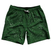 Super Fly Pattern Green Hunter and White Swim Shorts 7" Made in USA by Tribe Lacrosse
