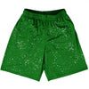 Super Fly Pattern Green Kelly and White Basketball Practice Shorts Made In USA by Tribe Lacrosse