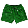 Super Fly Pattern Green Kelly and White 5" Swim Shorts Made in USA by Tribe Lacrosse
