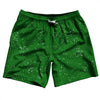 Super Fly Pattern Green Kelly and White Swim Shorts 7" Made in USA by Tribe Lacrosse