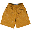 Super Fly Pattern Orange Burnt and White Lacrosse Shorts Made In USA by Tribe Lacrosse