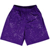 Super Fly Pattern Purple Lakers and White Basketball Practice Shorts Made In USA by Tribe Lacrosse