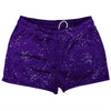 Super Fly Pattern Purple Lakers and White Shorty Short Gym Shorts 2.5" Inseam Made In USA by Tribe Lacrosse