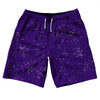 Super Fly Pattern Purple Lakers and White 10" Swim Shorts Made in USA by Tribe Lacrosse