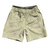Super Fly Pattern Purple Medium and Vegas Gold Soccer Shorts Made In USA by Tribe Lacrosse