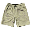 Super Fly Pattern Purple Medium and Vegas Gold 10" Swim Shorts Made in USA by Tribe Lacrosse