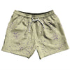 Super Fly Pattern Purple Medium and Vegas Gold 5" Swim Shorts Made in USA by Tribe Lacrosse