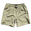 Super Fly Pattern Purple Medium and Vegas Gold Swim Shorts 7" Made in USA by Tribe Lacrosse