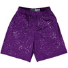 Super Fly Pattern Purple Medium and White Lacrosse Shorts Made In USA by Tribe Lacrosse