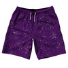 Super Fly Pattern Purple Medium and White 10" Swim Shorts Made in USA by Tribe Lacrosse