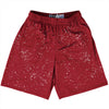 Super Fly Pattern Red Cardinal and White Lacrosse Shorts Made In USA by Tribe Lacrosse