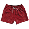 Super Fly Pattern Red Cardinal and White 5" Swim Shorts Made in USA by Tribe Lacrosse