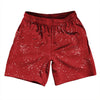 Super Fly Pattern Red Dark and White Athletic Running Fitness Exercise Shorts 7" Inseam Shorts Made In USA by Tribe Lacrosse