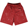 Super Fly Pattern Red Dark and White Basketball Practice Shorts Made In USA by Tribe Lacrosse