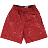 Super Fly Pattern Red Dark and White Lacrosse Shorts Made In USA by Tribe Lacrosse