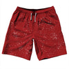 Super Fly Pattern Red Dark and White 10" Swim Shorts Made in USA by Tribe Lacrosse