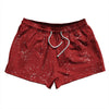 Super Fly Pattern Red Dark and White 2.5" Swim Shorts Made in USA by Tribe Lacrosse