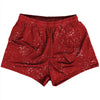 Super Fly Pattern Red Dark and White Womens & Girls Sport Shorts End Made In USA by Tribe Lacrosse