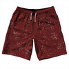 Super Fly Pattern Red Maroon and White 10" Swim Shorts Made in USA by Tribe Lacrosse