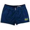 Sweden Country Heritage Flag Shorty Short Gym Shorts 2.5" Inseam Made In USA by Shorty Shorts