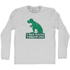 T-Rex Hates Soccer Throw Ins Adult Cotton Long Sleeve T-shirt by Tribe Lacrosse