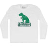 T-Rex Hates Soccer Throw Ins Adult Cotton Long Sleeve T-shirt by Tribe Lacrosse