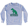 T-Rex Hates Soccer Throw Ins Adult Tri-Blend Sweatshirt by Tribe Lacrosse