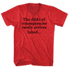 The Dildo Of Consequences Rarely Arrives Lubed Rage Font Adult Tri-Blend V-neck T-shirt by Tribe Lacrosse