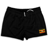 Uganda Country Heritage Flag Shorty Short Gym Shorts 2.5" Inseam Made In USA by Shorty Shorts