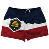 Utah New Flag Shorts Shorty Short Gym Shorts 2.5" Inseam Made In USA by Tribe Lacrosse