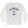 Vermont State Anchor Home Cotton Adult Long Sleeve T-shirt by Ultras